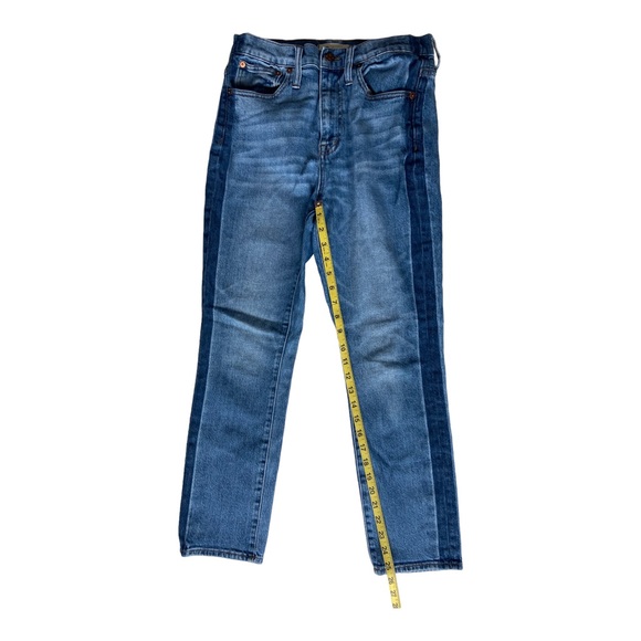 Madewell High-Rise Slim Boyjean: Two-Tone Tuxedo Stripe Duotone Blue Size 26 - Picture 12 of 12